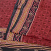 Sanskriti Vintage Sarees Røde Quiltning Filtning Håndværk Bæredygtigt Stof Ren Silke Print Sari