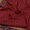 Sanskriti Vintage Sarees Røde Quiltning Filtning Håndværk Bæredygtigt Stof Ren Silke Print Sari