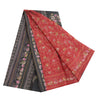 Sanskriti Vintage Sarees Røde Quiltning Filtning Håndværk Bæredygtigt Stof Ren Silke Print Sari