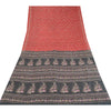 Sanskriti Vintage Sarees Røde Quiltning Filtning Håndværk Bæredygtigt Stof Ren Silke Print Sari