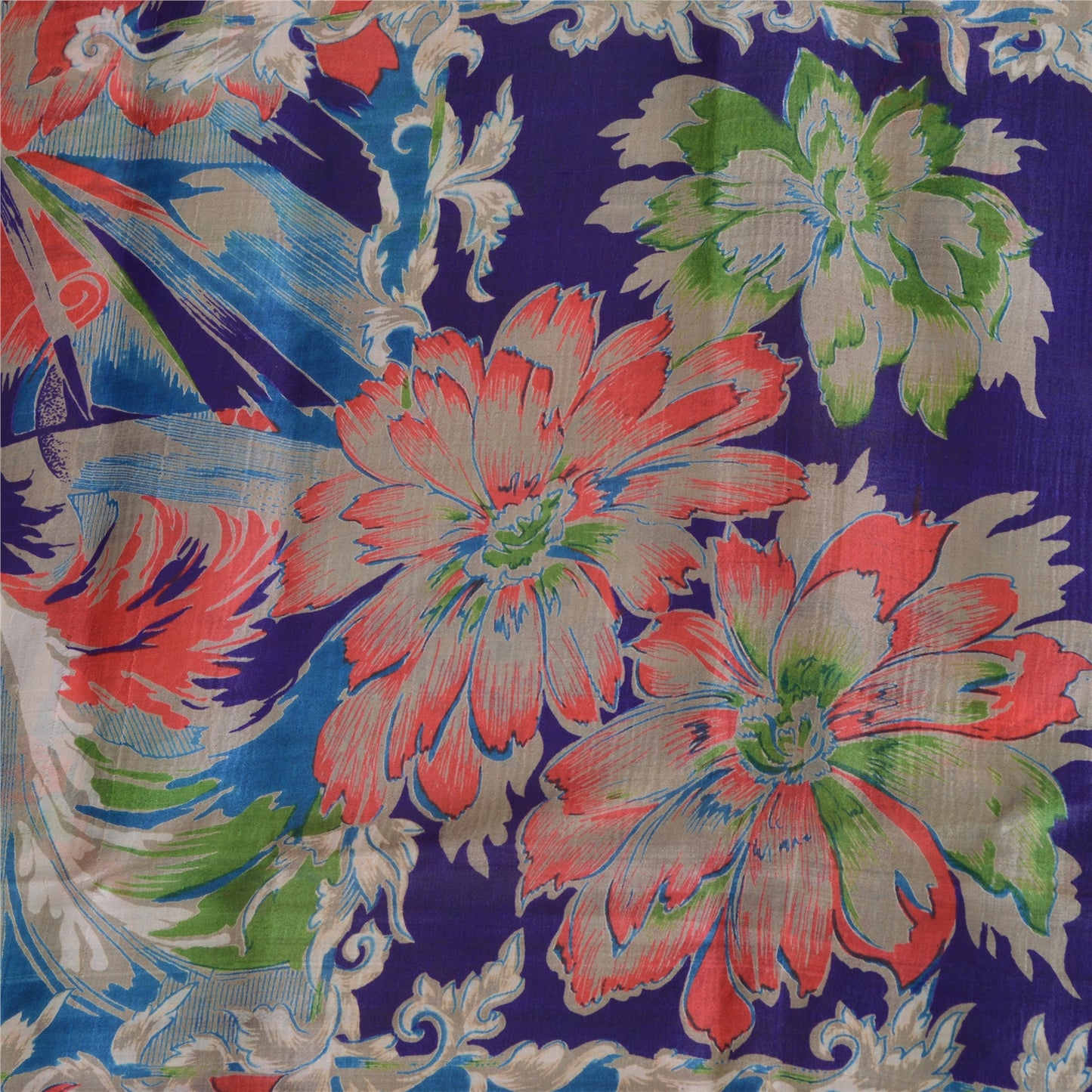 Санскритские винтажные сари индийское фиолетовое чистое шелковое сари с принтом 5 ярдов ремесленная устойчивая ткань