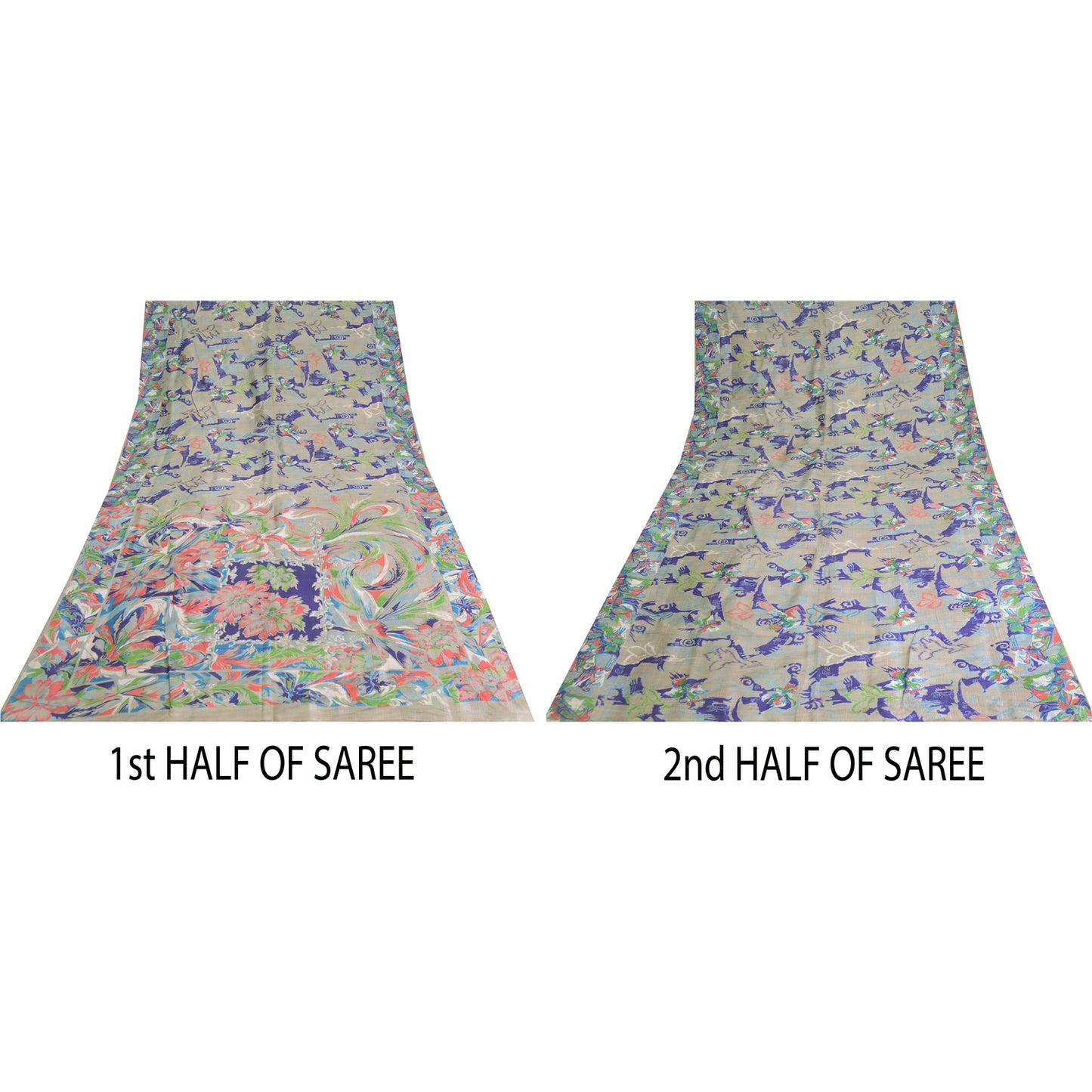 Санскритские винтажные сари индийское фиолетовое чистое шелковое сари с принтом 5 ярдов ремесленная устойчивая ткань