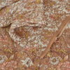 Sanskriti Vintage Sarees Brown/Cream 100%Pure Silk Printed Sari 5yd Craft Sustainable Fabric