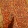 Санскритские винтажные сари, оранжевое индийское чистое шелковое сари с принтом, 5 ярдов, ремесленная устойчивая ткань
