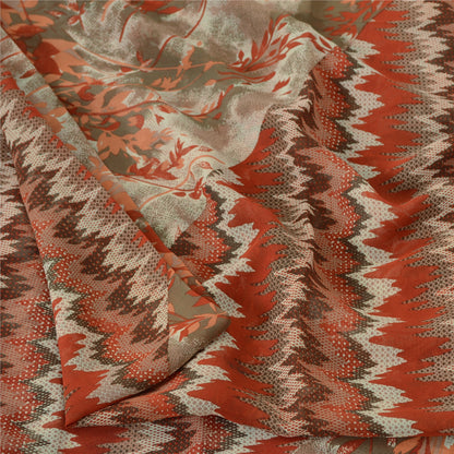 Sanskriti Vintage Sarees Quilting Felting Craft Sustainable Fabric Pure Georgette Print Sari