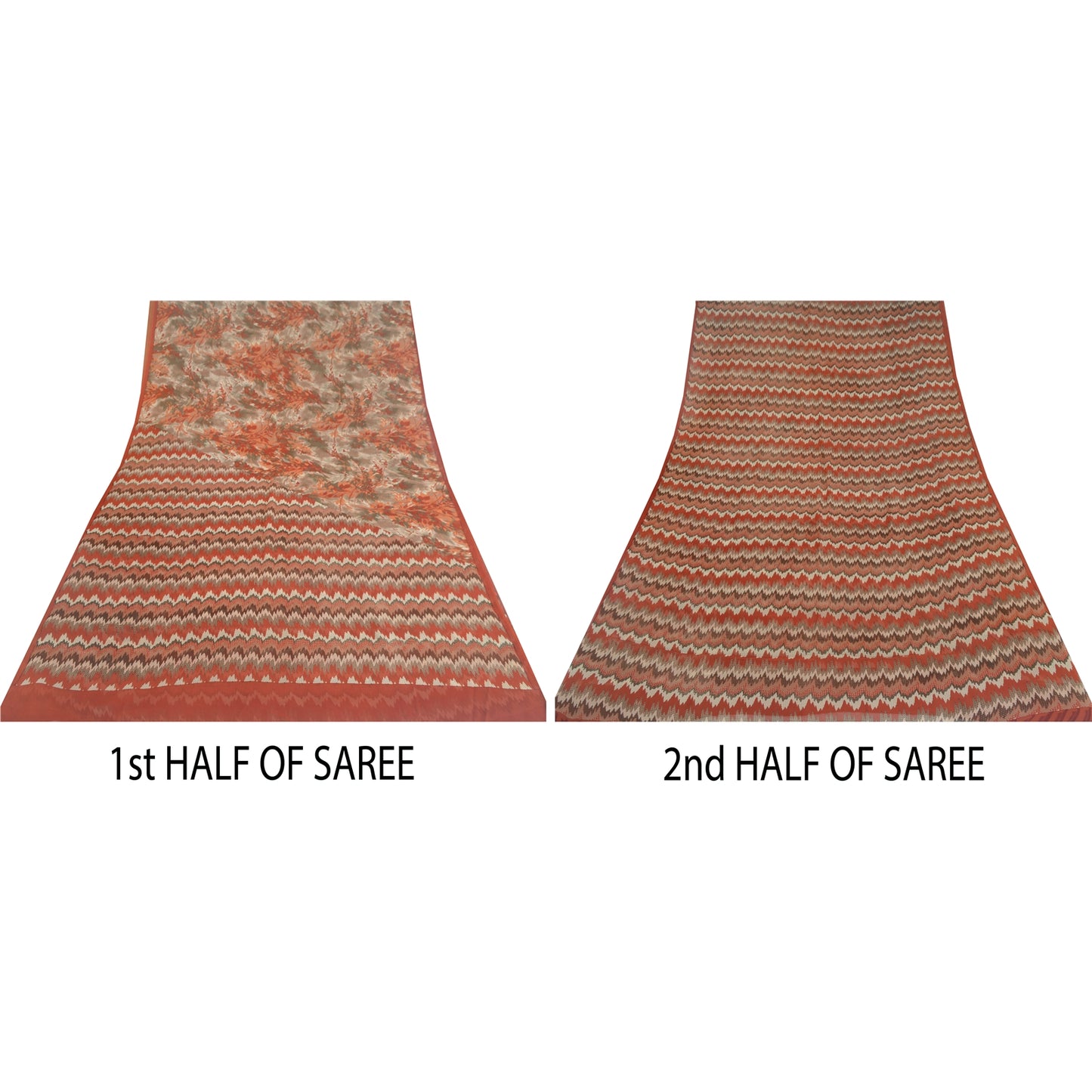 Sanskriti Vintage Sarees Quilting Felting Craft Sustainable Fabric Pure Georgette Print Sari