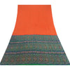 Sanskriti Vintage Sarees Orange Indian Pure Silk Printed Sari 5yd Craft Sustainable Fabric