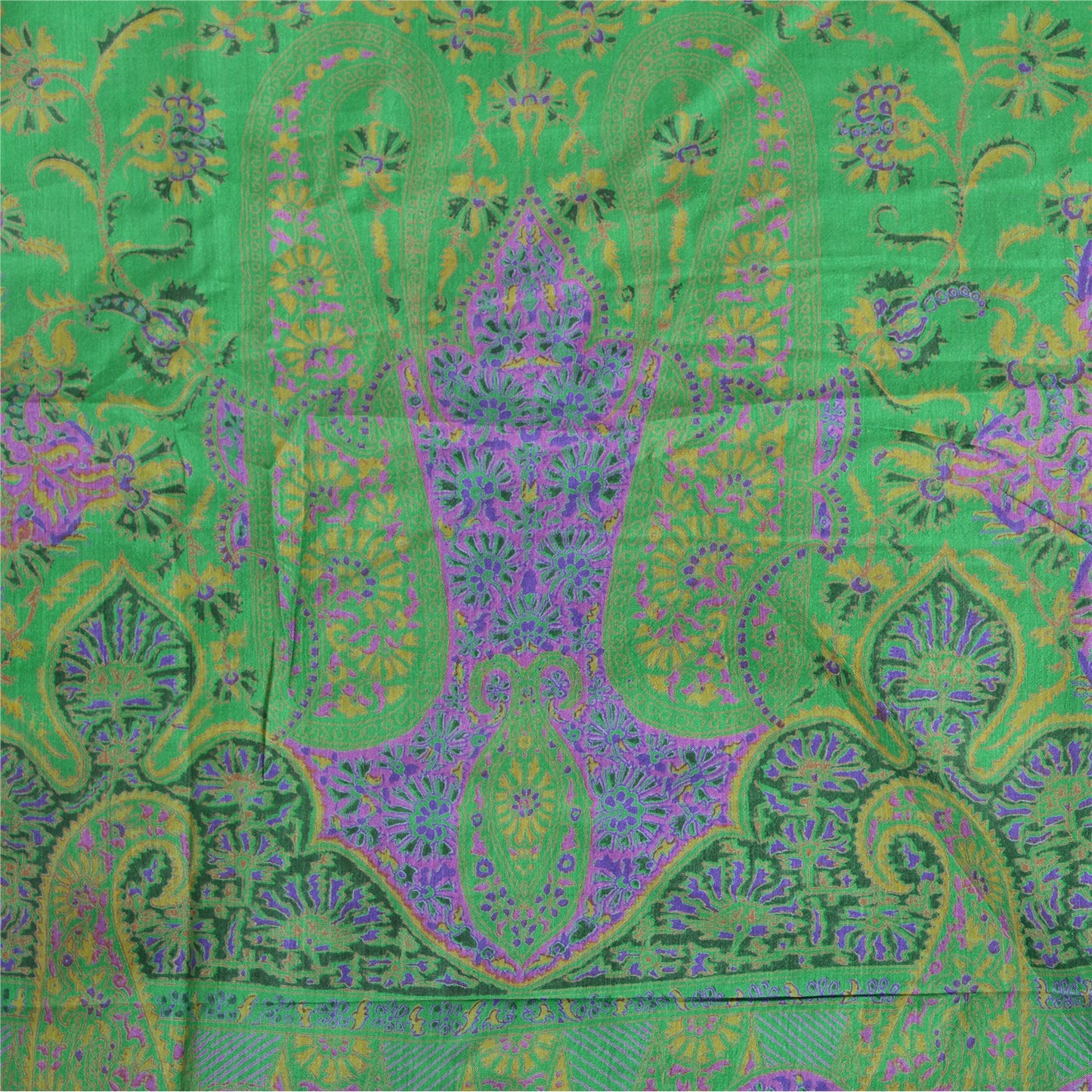 Sanskriti Vintage Sarees 6yd Quilting Felting Craft Sustainable Fabric Pure Silk Print Sari