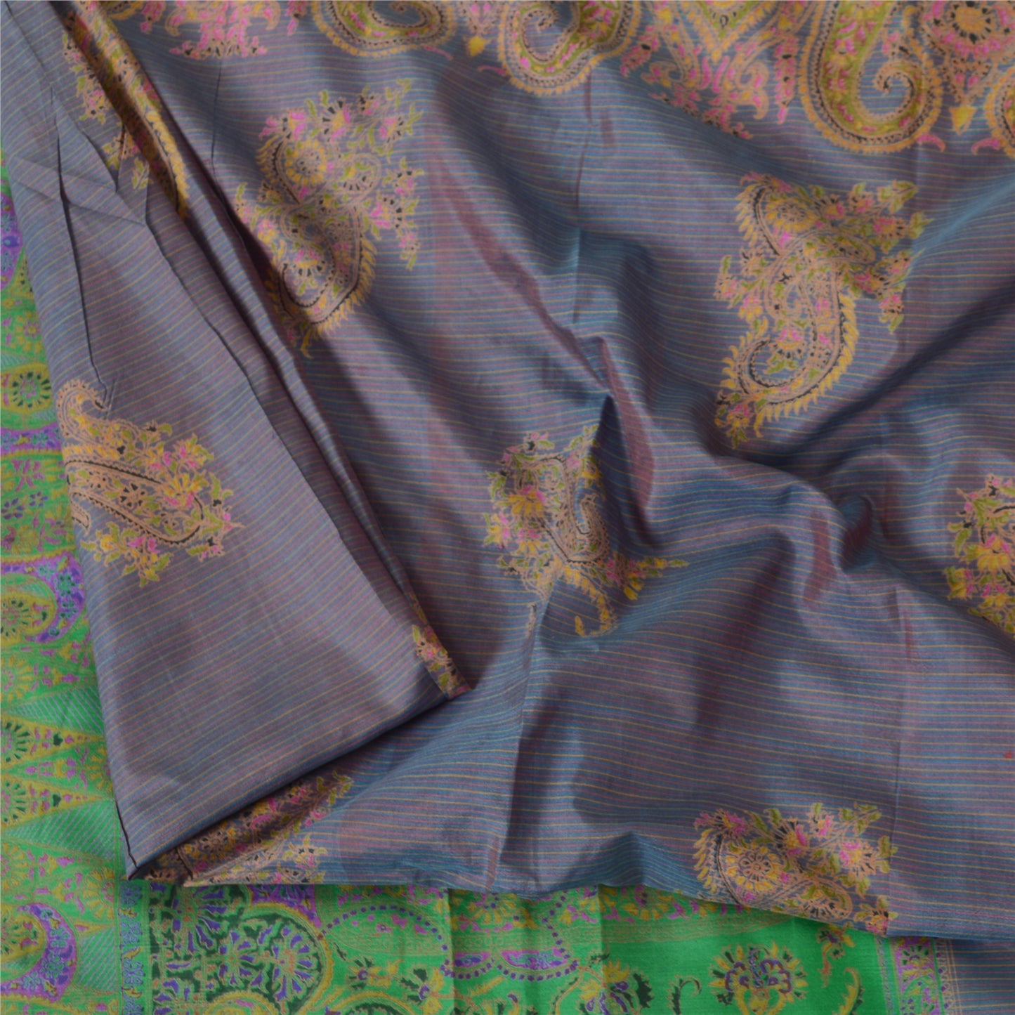 Sanskriti Vintage Sarees 6yd Quilting Felting Craft Sustainable Fabric Pure Silk Print Sari