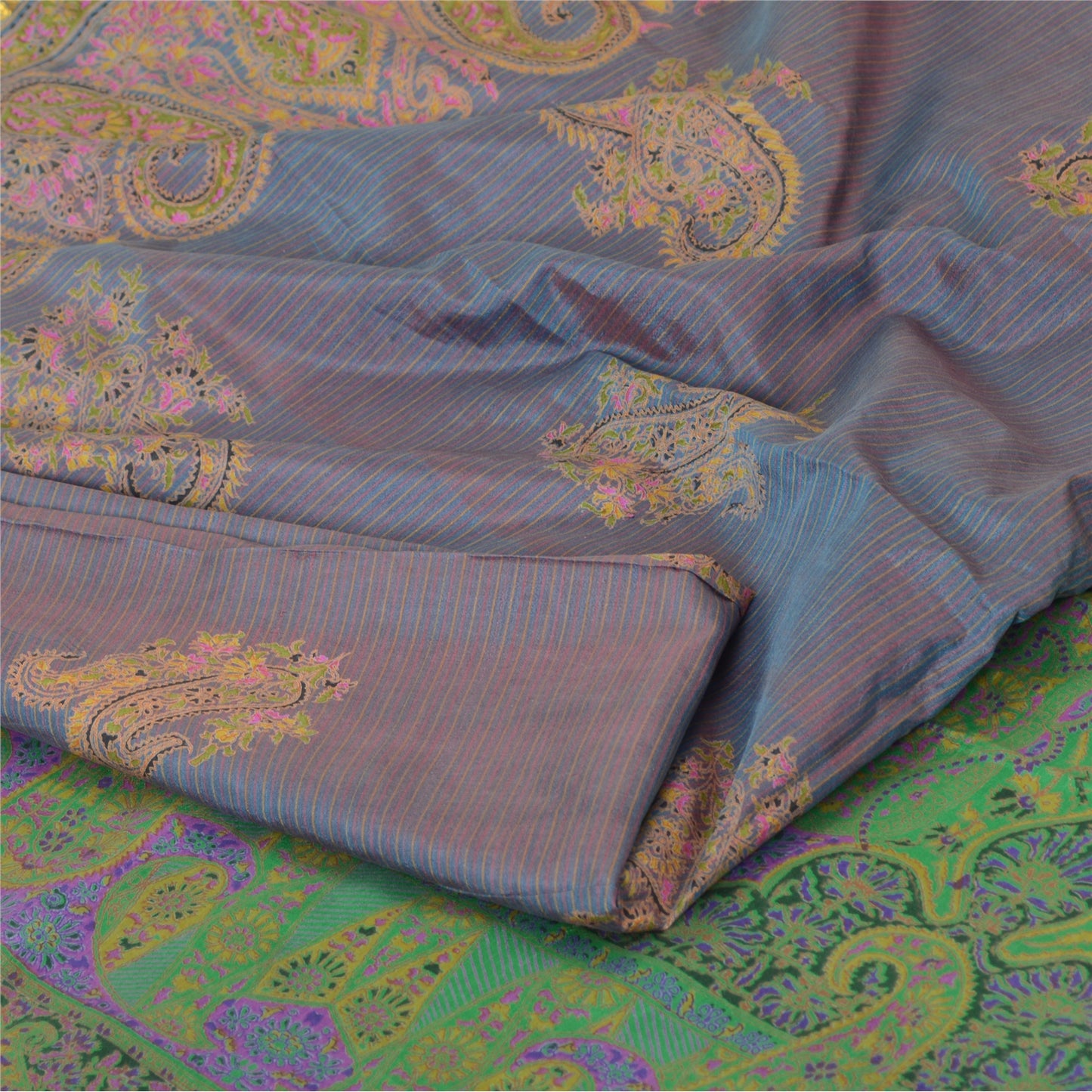 Sanskriti Vintage Sarees 6yd Quilting Felting Craft Sustainable Fabric Pure Silk Print Sari