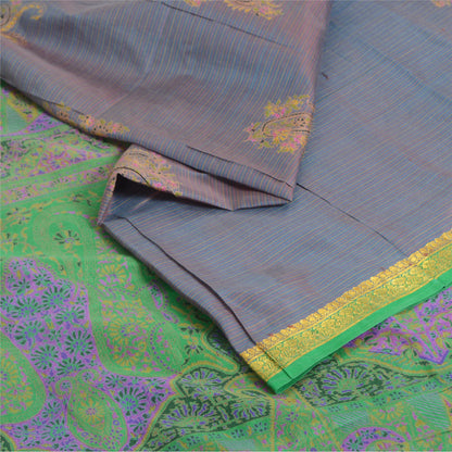 Sanskriti Vintage Sarees 6yd Quilting Felting Craft Sustainable Fabric Pure Silk Print Sari