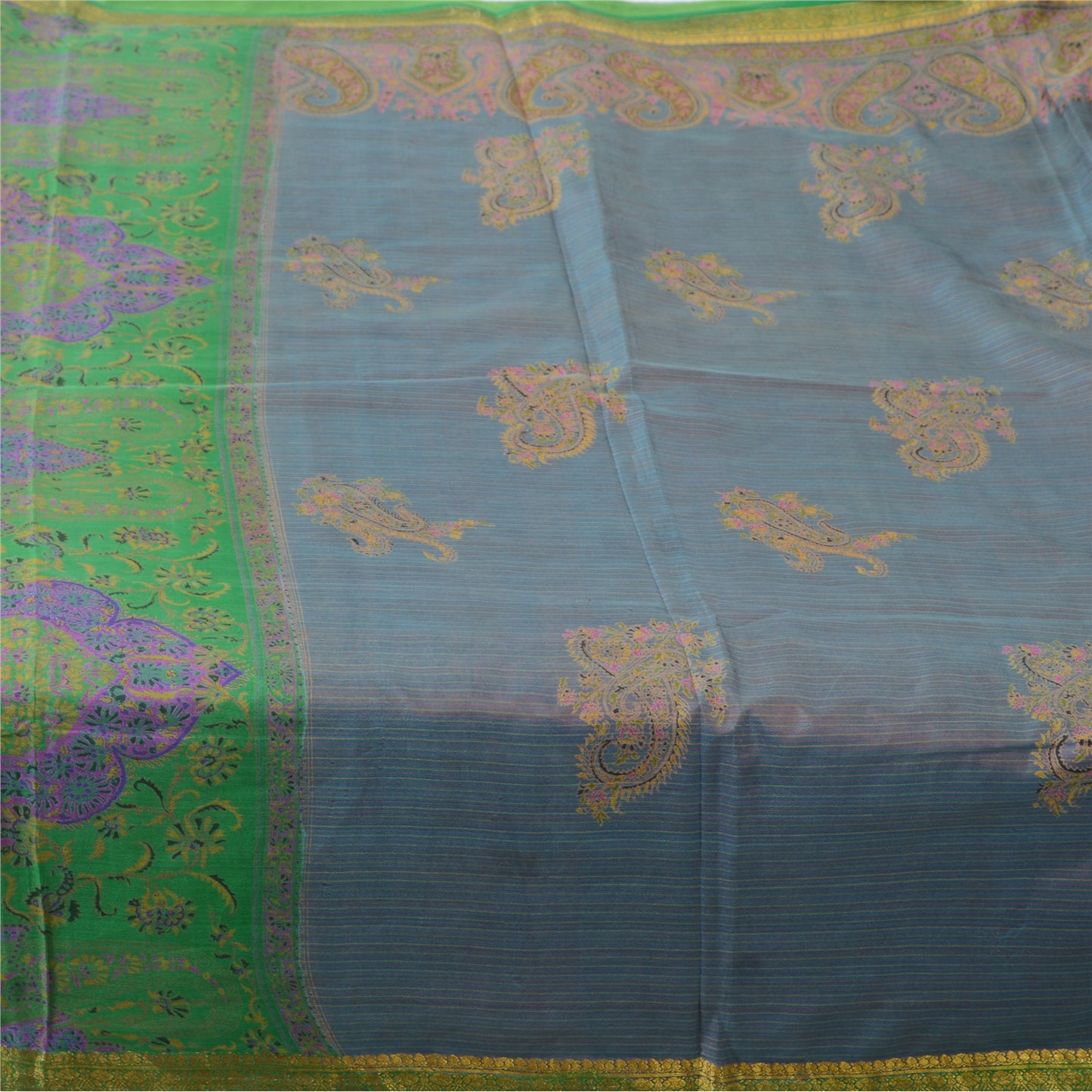 Sanskriti Vintage Sarees 6yd Quilting Felting Craft Sustainable Fabric Pure Silk Print Sari