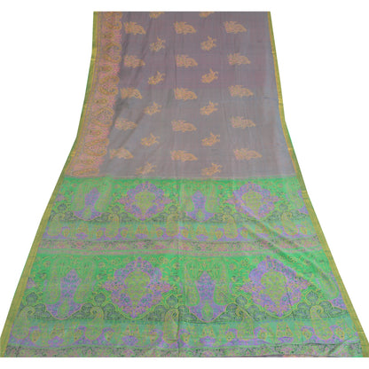 Sanskriti Vintage Sarees 6yd Quilting Felting Craft Sustainable Fabric Pure Silk Print Sari