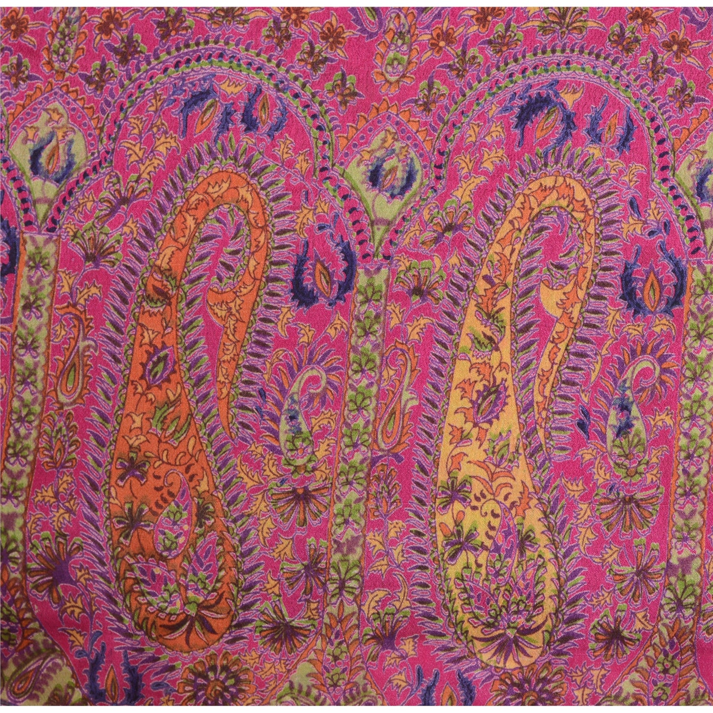 Sanskriti Vintage Sarees 6yd Quilting Felting Craft Sustainable Fabric Pure Silk Print Sari