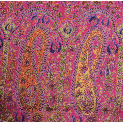 Sanskriti Vintage Sarees 6yd Quilting Felting Craft Sustainable Fabric Pure Silk Print Sari