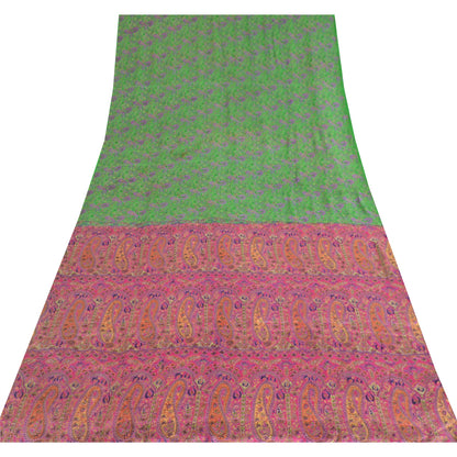 Sanskriti Vintage Sarees 6yd Quilting Felting Craft Sustainable Fabric Pure Silk Print Sari