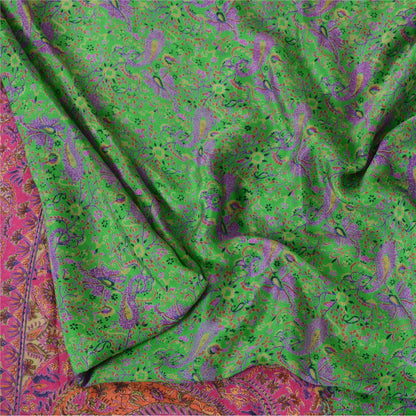 Sanskriti Vintage Sarees 6yd Quilting Felting Craft Sustainable Fabric Pure Silk Print Sari