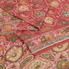 Sanskriti Vintage Sarees 6yd Quilting Felting Craft Sustainable Fabric Red Pure Silk Sari