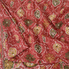 Sanskriti Vintage Sarees 6yd Quilting Felting Craft Sustainable Fabric Red Pure Silk Sari