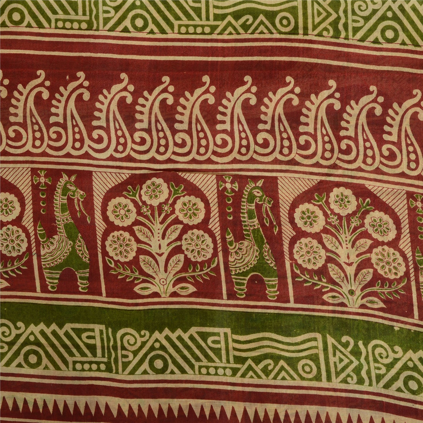 Sanskriti Vintage Sarees Blend Silk 5yd Quilting Felting Craft Sustainable Fabric Print Sari