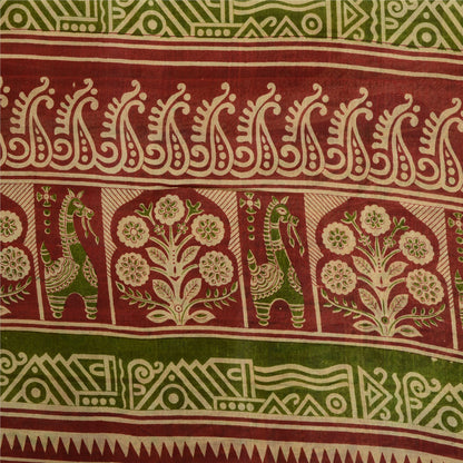 Sanskriti Vintage Sarees Blend Silk 5yd Quilting Felting Craft Sustainable Fabric Print Sari