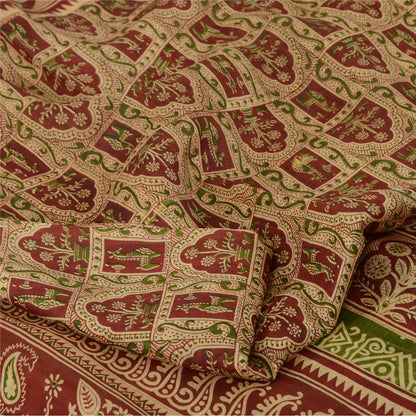 Sanskriti Vintage Sarees Blend Silk 5yd Quilting Felting Craft Sustainable Fabric Print Sari