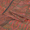 Sanskriti Vintage Sarees Green/Red Indian Blend Silk Print Sari 6yd Craft Sustainable Fabric