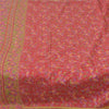 Sanskriti Vintage Sarees Red 6yd Quilting Felting Craft Sustainable Fabric Pure Silk Sari
