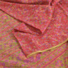 Sanskriti Vintage Sarees Red 6yd Quilting Felting Craft Sustainable Fabric Pure Silk Sari