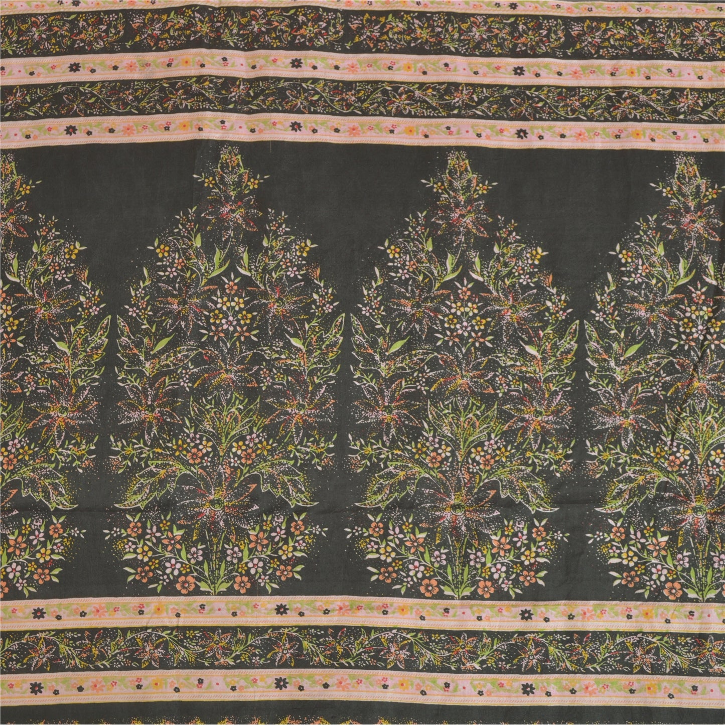 Sanskriti Vintage Sarees Røde Quiltning Filtning Håndværk Bæredygtigt Stof Ren Silke Print Sari