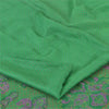 Sanskriti Vintage Sarees Green Indian Pure Silk Printed Sari 6yd Craft Sustainable Fabric