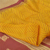 Sanskriti Vintage Sarees Indian Yellow Pure Silk Printed Sari 5yd Craft Sustainable Fabric