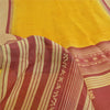 Sanskriti Vintage Sarees Indian Yellow Pure Silk Printed Sari 5yd Craft Sustainable Fabric