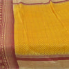 Sanskriti Vintage Sarees Indian Yellow Pure Silk Printed Sari 5yd Craft Sustainable Fabric