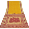Sanskriti Vintage Sarees Indian Yellow Pure Silk Printed Sari 5yd Craft Sustainable Fabric