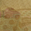 Sanskriti Vintage Sarees Cream Blend Georgette Print Sari 6yd Soft Craft Sustainable Fabric