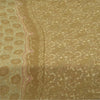 Sanskriti Vintage Sarees Cream Blend Georgette Print Sari 6yd Soft Craft Sustainable Fabric