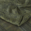 Sanskriti Vintage Sarees Green Indian Pure Cotton Printed Sari 5yd Craft Sustainable Fabric