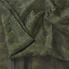 Sanskriti Vintage Sarees Green Indian Pure Cotton Printed Sari 5yd Craft Sustainable Fabric