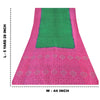 Sanskriti Vintage Sarees Green/Pink Pure Silk Bandhani Printed Sari 5yd Sustainable Fabric