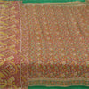 Sanskriti Vintage Sarees From India Red Pure Silk Printed Sari 5yd Craft Sustainable Fabric