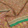 Sanskriti Vintage Sarees From India Red Pure Silk Printed Sari 5yd Craft Sustainable Fabric