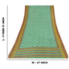 Sanskriti Vintage Sarees Green/Blue Blend Georgette BlockPrint Woven Sari Sustainable Fabric