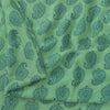 Sanskriti Vintage Sarees Green/Blue Blend Georgette BlockPrint Woven Sari Sustainable Fabric