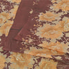 Sanskriti Vintage Sarees Brown Indian Pure Silk Printed Sari 5yd Craft Sustainable Fabric