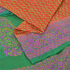 Sanskriti Vintage Sarees Indian Orange Pure Silk Printed Sari 5yd Craft Sustainable Fabric