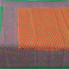 Sanskriti Vintage Sarees Indian Orange Pure Silk Printed Sari 5yd Craft Sustainable Fabric