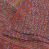 Sanskriti Vintage Sarees Dark Red 100% Pure Silk Printed Sari 6yd Craft Sustainable Fabric