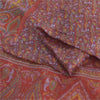 Sanskriti Vintage Sarees Dark Red 100% Pure Silk Printed Sari 6yd Craft Sustainable Fabric