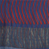 Sanskriti Vintage Sarees Blue/Red Blend Chiffon Printed Woven Sari 5yd Sustainable Fabric
